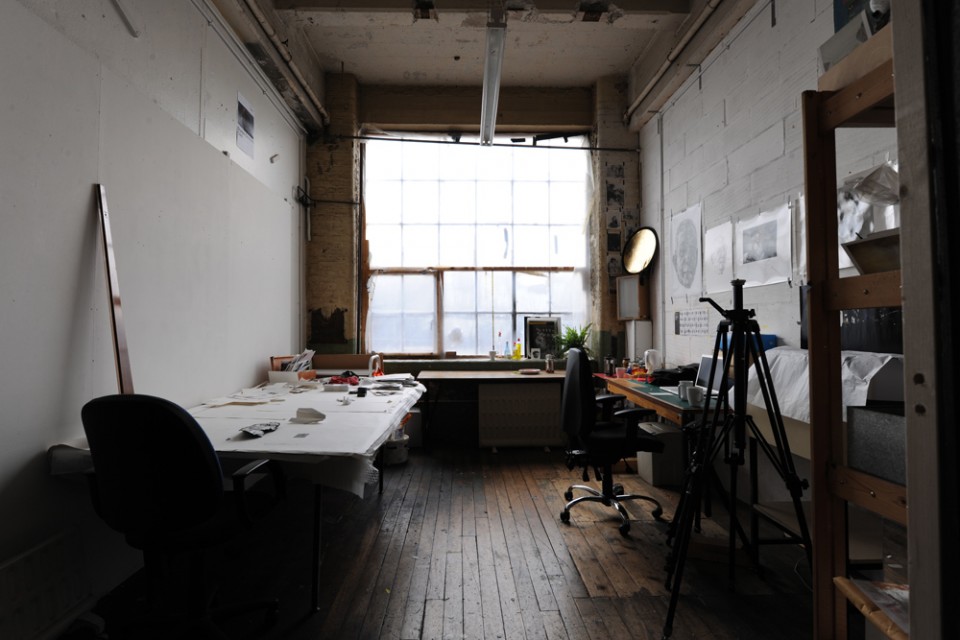 Dryden Goodwin, Childers Street studio. Photo: Hugo Glendinning.